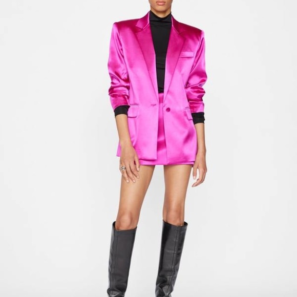 NWT Frame Magenta Satin/Silky Skirt - Picture 2 of 8